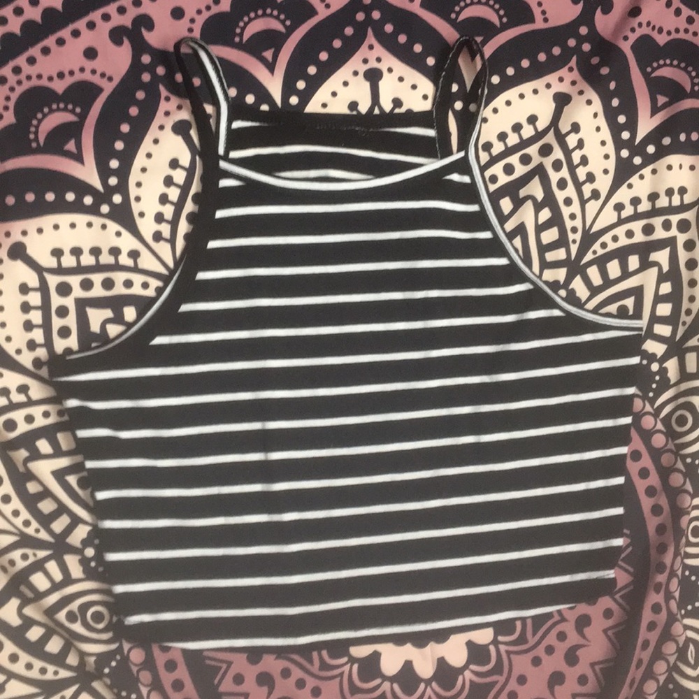 Striped Black and white Crop top